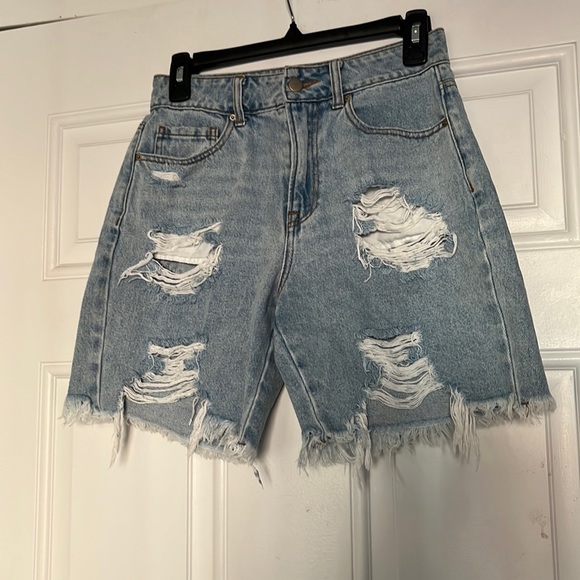Fashion Nova Pants - Fashion nova distressed light blue denim jean shorts